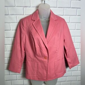 Talbots soft Pink Textured One-Button Blazer Lined Size 10 | NWT